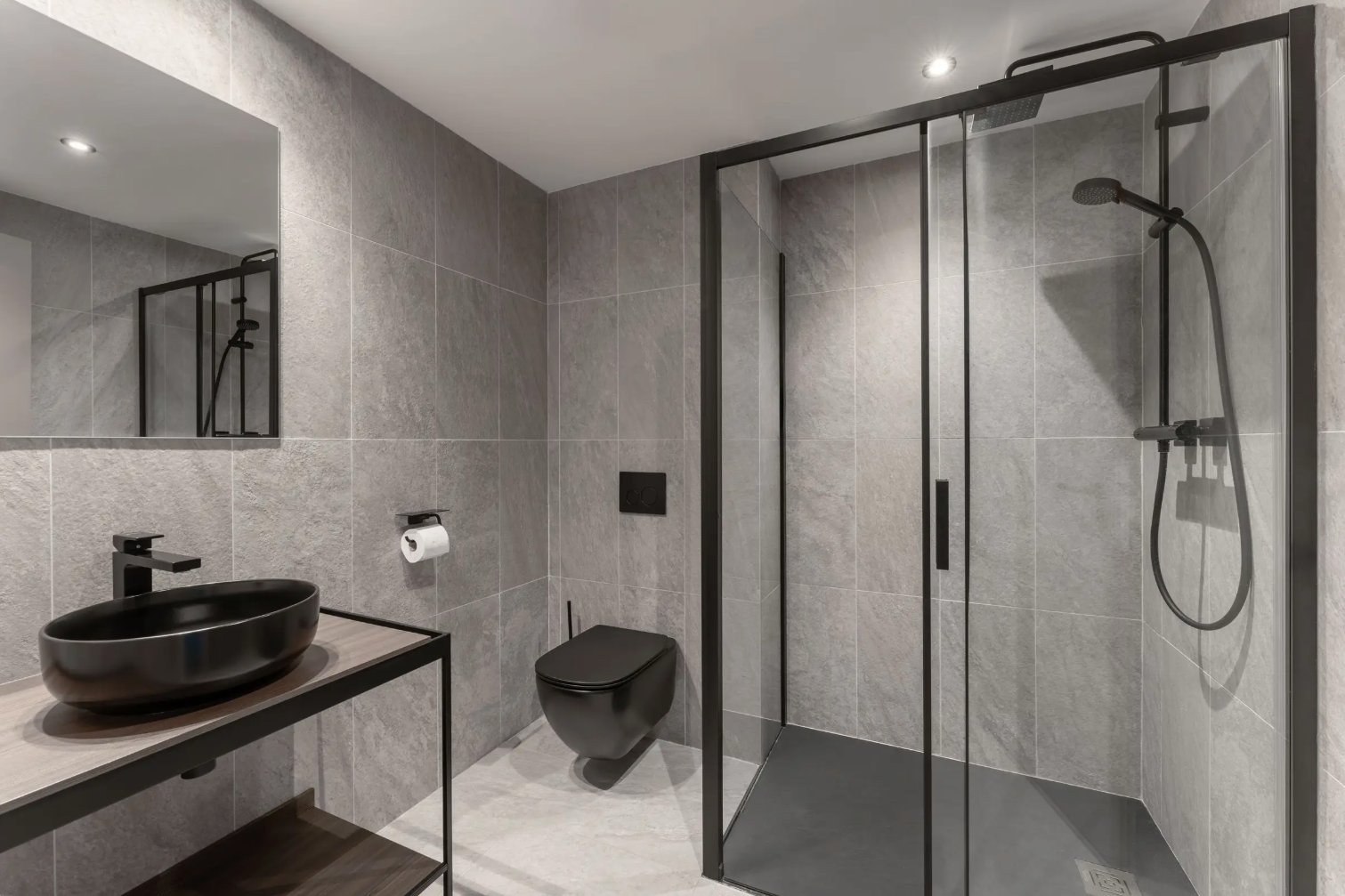 Chalet ASTRO La Plagne - Salle de bain ardoise design contemporain